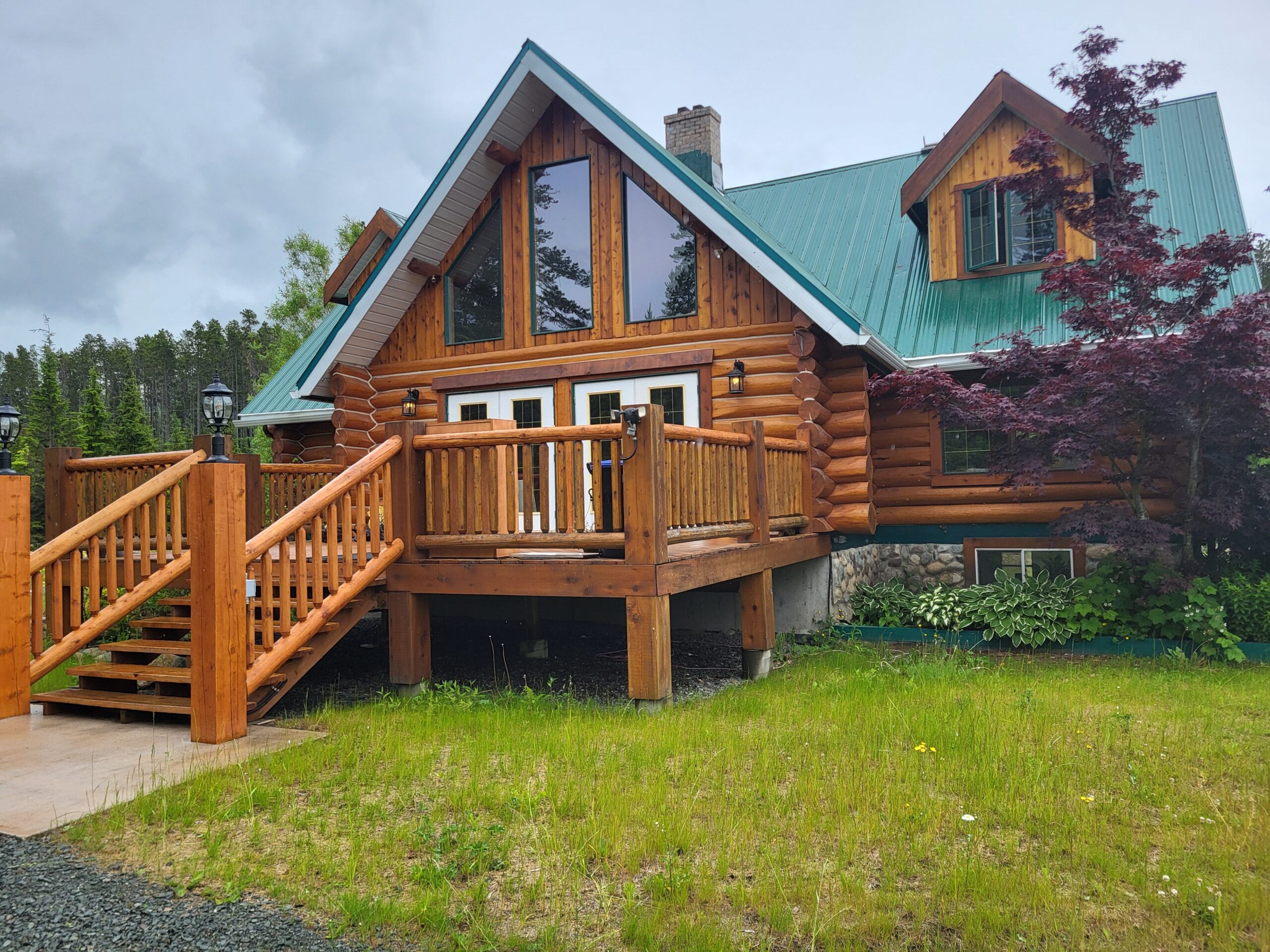 Stunning handcrafted log home